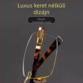Bambuszlevélzöld presbyop szemüveg, keret nélküli, élezett él, kékfény elleni olvasó, vintage stílus, monofokális, anti-fatigue