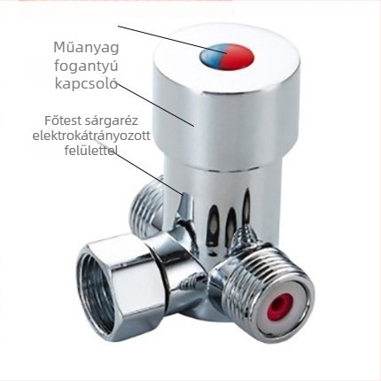 Réz hőmérséklet-szabályozó szelep forró és hideg vízhez – kiegészítő szenzoros csaphoz, márka TEGREE, meleg/hideg víz szabályozása, plating felületkezelés, modern minimalista stílus