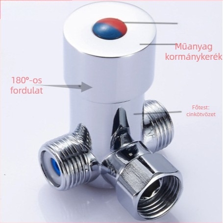 Réz hőmérséklet-szabályozó szelep forró és hideg vízhez – kiegészítő szenzoros csaphoz, márka TEGREE, meleg/hideg víz szabályozása, plating felületkezelés, modern minimalista stílus