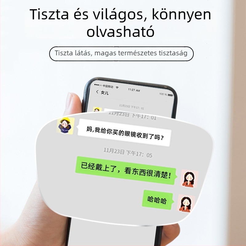 Presbyopia szemüveg időseknek, nagy felbontású aszférikus lencsék, teljes keret, négyszögletes fém keret, ütésálló lencsék