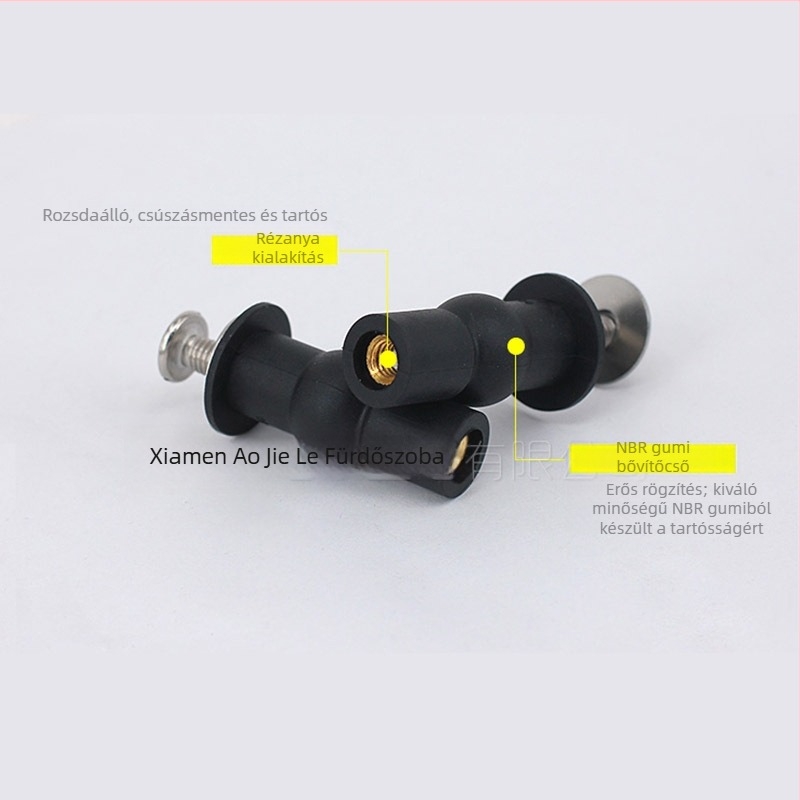 WC-fedél rögzítő csavar - 304 rozsdamentes acél + gumi, M6, kézi szerelés, modern minimalista stílus