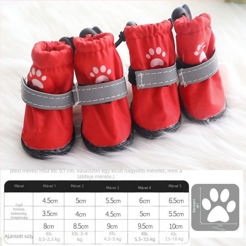Kutyák esőcsizmái – 4 darabos készlet, vízálló, kutyáknak, modern minimalist stílus