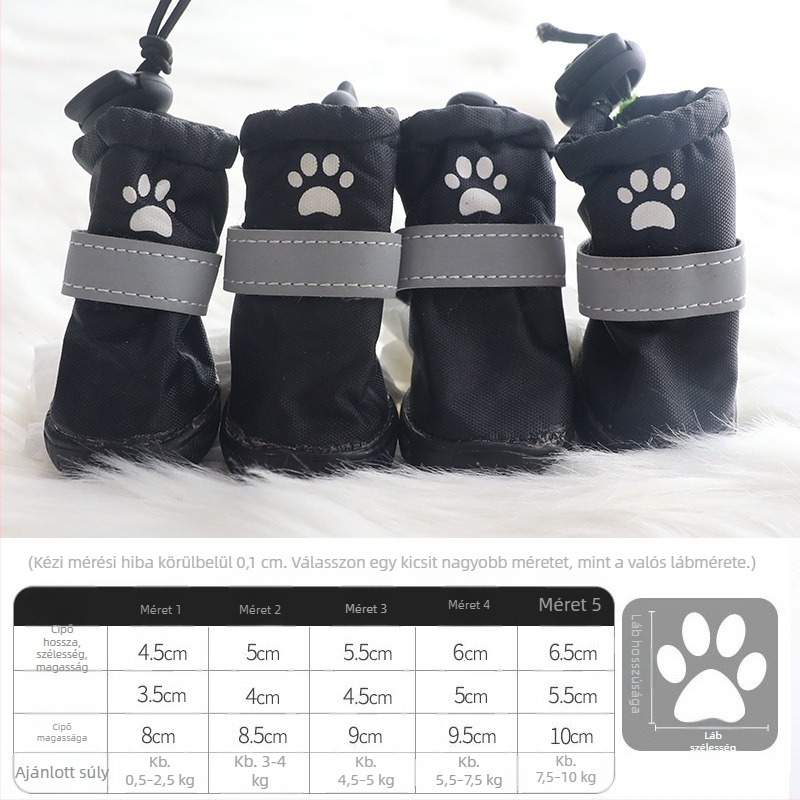 Kutyák esőcsizmái – 4 darabos készlet, vízálló, kutyáknak, modern minimalist stílus