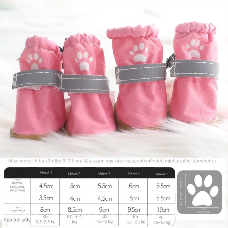 Kutyák esőcsizmái – 4 darabos készlet, vízálló, kutyáknak, modern minimalist stílus