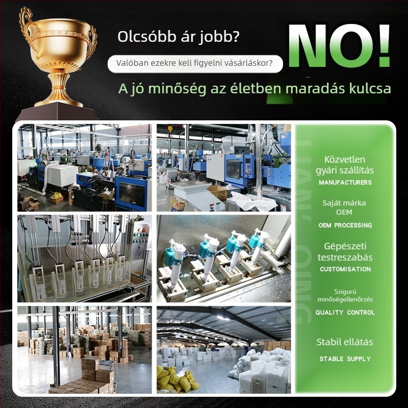 WC-tartály kiegészítők – ürítő- és feltöltő szelepek, nyomógombos működés, injekciós öntésű PP/ABS, Rain West