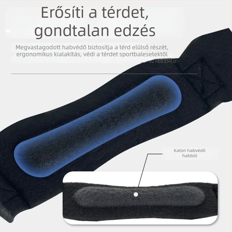 Erte térdvédők szivacspárnával, latex anyag, állítható pánt, ütéscsillapítás