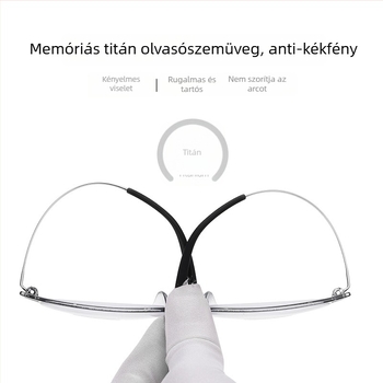 Olvasó szemüveg LPAILON, AC lencsék, anti-kék fény és anti-sugárzás, teljes keret, négyszögletes forma, keret anyaga titán és fém