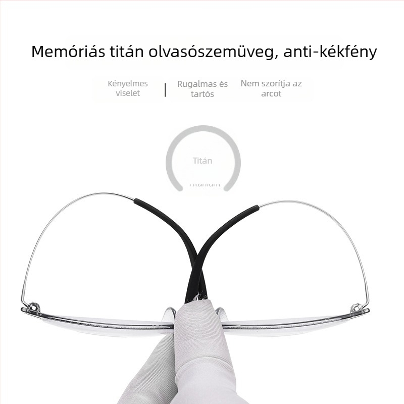 Olvasó szemüveg LPAILON, AC lencsék, anti-kék fény és anti-sugárzás, teljes keret, négyszögletes forma, keret anyaga titán és fém