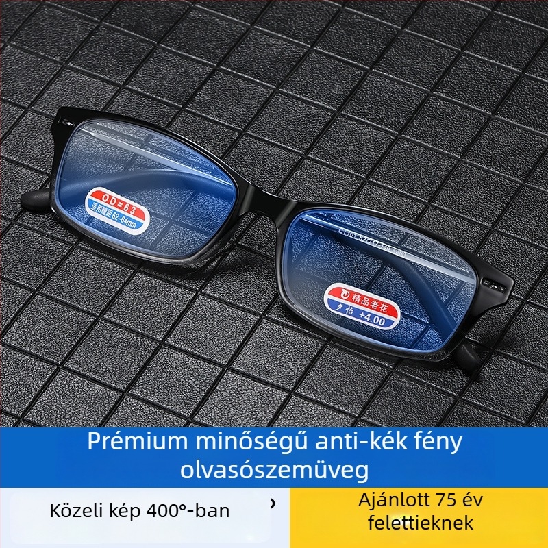Olvasó szemüveg LPAILON, AC lencsék, anti-kék fény és anti-sugárzás, teljes keret, négyszögletes forma, keret anyaga titán és fém