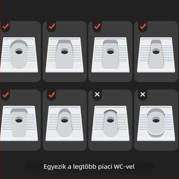 Mojia ABS WC-fedél guggoló vécéhez, modern minimalista stílus, modell 15, lyukak közötti távolság standard
