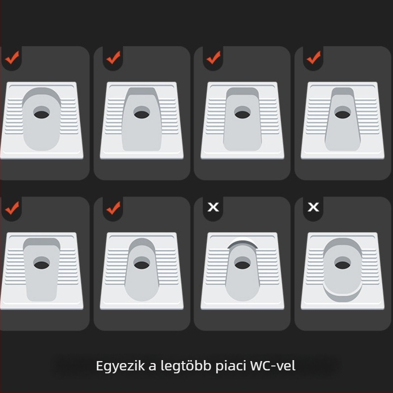Mojia ABS WC-fedél guggoló vécéhez, modern minimalista stílus, modell 15, lyukak közötti távolság standard