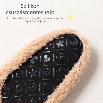 Gyerekeknek való padlóra illő zokni, csúszásmentes talppal, teddy velúr textúrával, vastag téli belső zokni