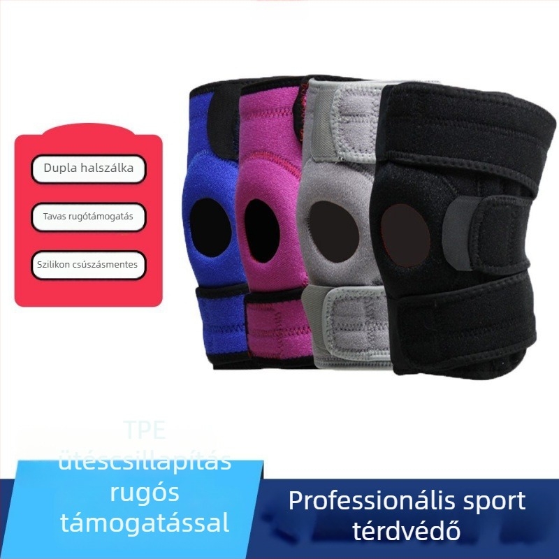 Térdvédő – patella-támogatás, uniszex, anyag: spandex, futásra, hegymászásra, kosárlabdára, tollaslabdára, kerékpározásra