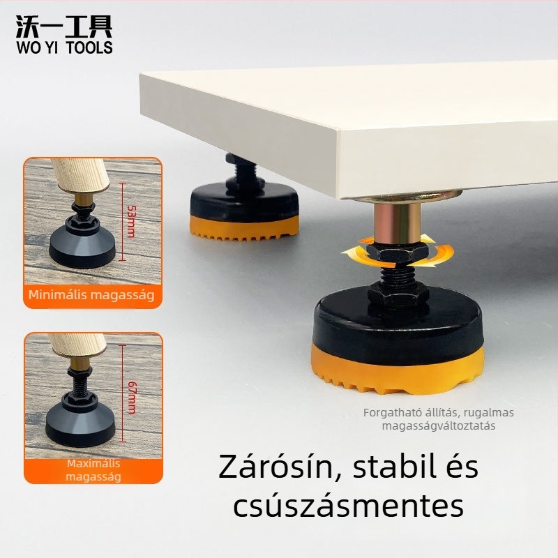 Állítható magasságú bútorlábak — szénacél, univerzális felhasználás, modern minimalista stílus, márka Woyi Tools