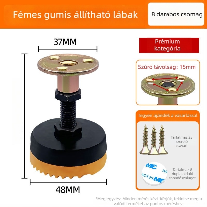 Állítható magasságú bútorlábak — szénacél, univerzális felhasználás, modern minimalista stílus, márka Woyi Tools