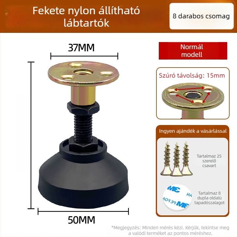 Állítható magasságú bútorlábak — szénacél, univerzális felhasználás, modern minimalista stílus, márka Woyi Tools