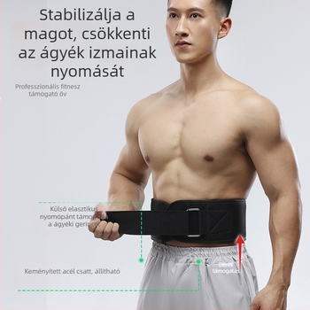 Derékvédő edzéshez - csúszásmentes, lélegző, uniszex, súlyzós edzéshez és guggoláshoz, poliészter rostból