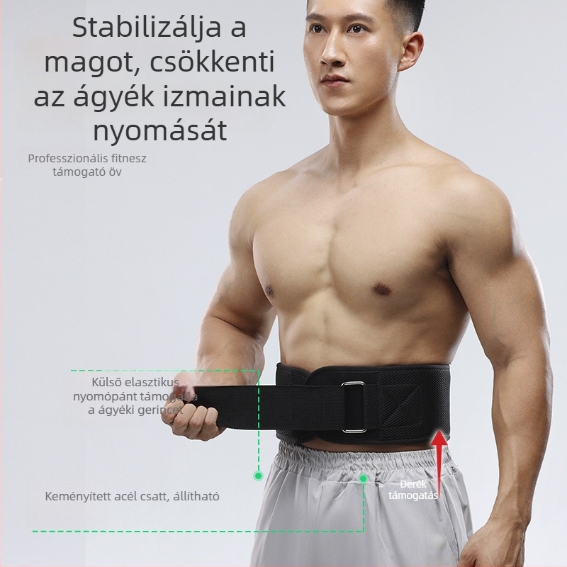 Derékvédő edzéshez - csúszásmentes, lélegző, uniszex, súlyzós edzéshez és guggoláshoz, poliészter rostból