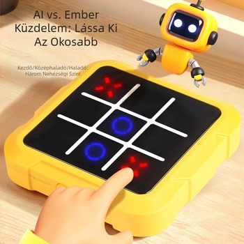 Egyben elektronikus játéktábla AI-vel Tic-Tac-Toe és Gomoku játékokhoz; műanyag kivitel; 4–6 éveseknek.