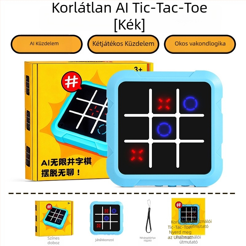 Egyben elektronikus játéktábla AI-vel Tic-Tac-Toe és Gomoku játékokhoz; műanyag kivitel; 4–6 éveseknek.