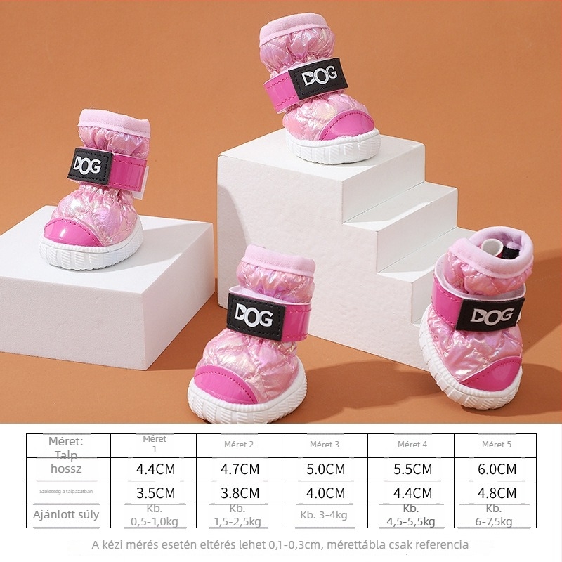 Téli kutyacipő, puha talpú, csúszásmentes, meleg, lazább stílusú sétálócipő