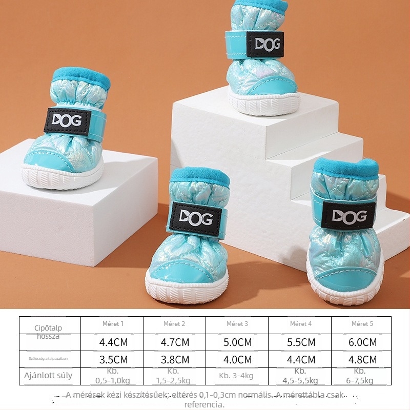 Téli kutyacipő, puha talpú, csúszásmentes, meleg, lazább stílusú sétálócipő