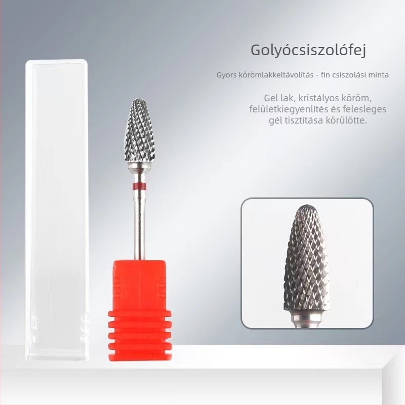 Nail art csiszolófej wolfrám acélból, golyó alakú heg, ötvözött csiszolófej köröm dizájn eltávolítására — Márka Honuo