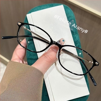 Presbiopikus olvasó szemüveg kékfény elleni védelemmel - teljes keret, fém+PC keret, minimalistán elegáns dizájn, kis méretű arcokra