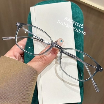 Presbiopikus olvasó szemüveg kékfény elleni védelemmel - teljes keret, fém+PC keret, minimalistán elegáns dizájn, kis méretű arcokra