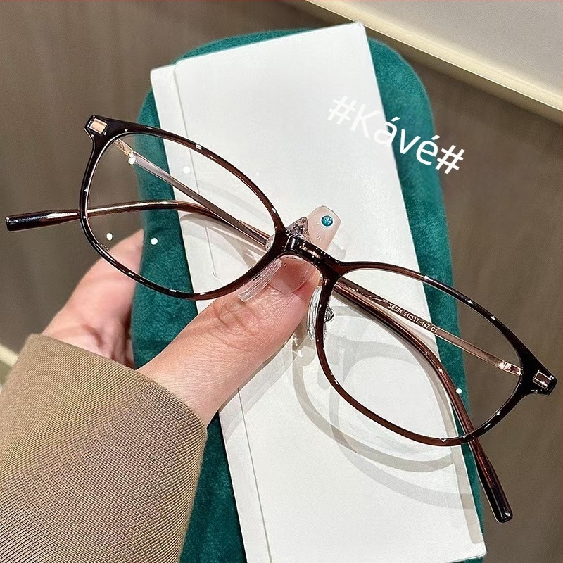 Presbiopikus olvasó szemüveg kékfény elleni védelemmel - teljes keret, fém+PC keret, minimalistán elegáns dizájn, kis méretű arcokra