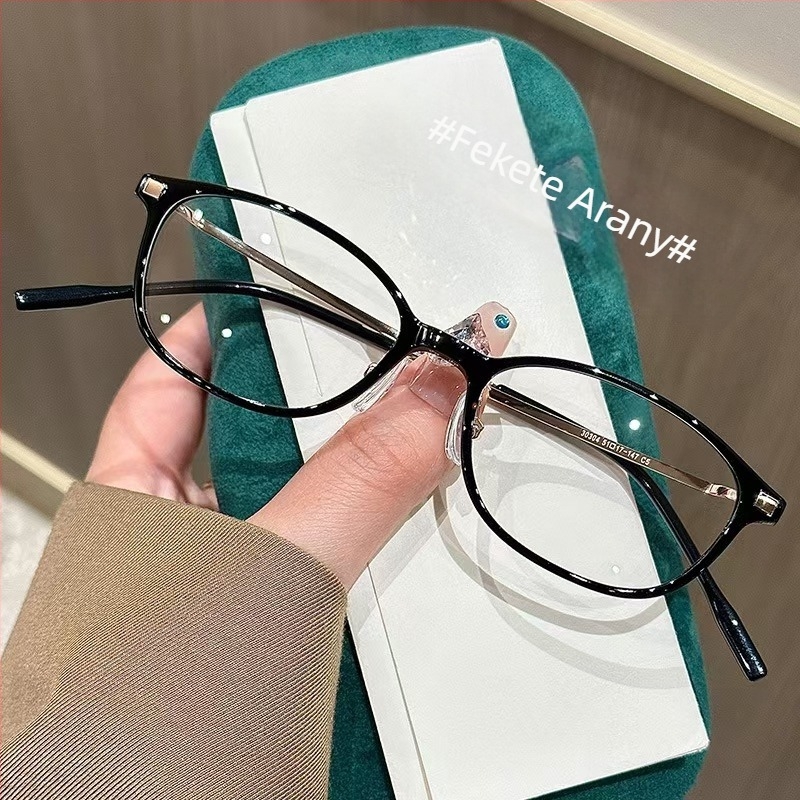 Presbiopikus olvasó szemüveg kékfény elleni védelemmel - teljes keret, fém+PC keret, minimalistán elegáns dizájn, kis méretű arcokra