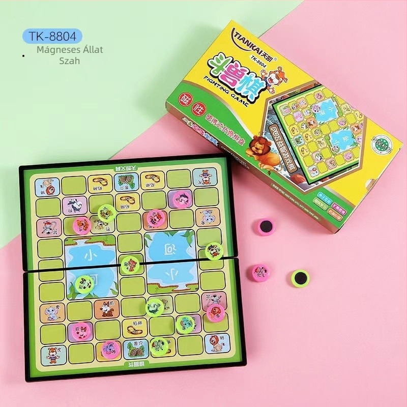 Összecsukható mágneses sakk tábla játékkészlet - műanyag oktató sakkfigurákkal, 24 darab dobozonként, 4-14 éveseknek