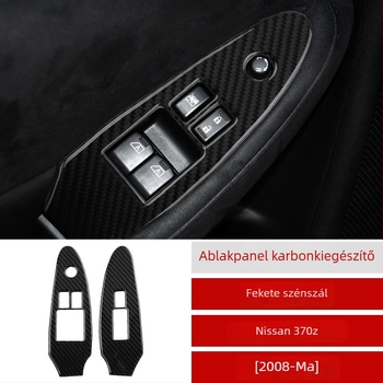 Szénszálas ablakemelő gombkeret Nissan 370Z Z34-hez, ragasztóval, logó nyomtatás lehetősége, Guangzhouban készült