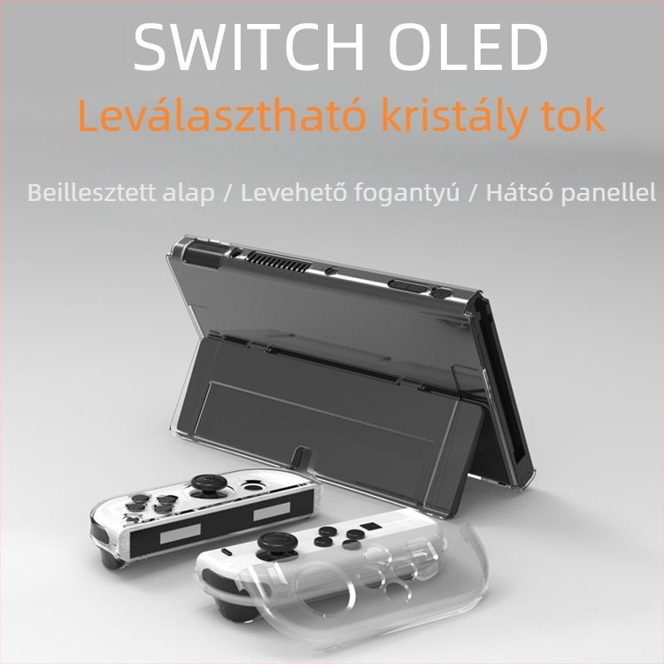 Nintendo Switch OLED védőtok - Átlátszó PC, Kemény és vékony, injektálással gyártott, 6 darabos készlet
