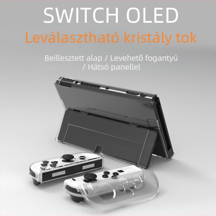 Nintendo Switch OLED védőtok - Átlátszó PC, Kemény és vékony, injektálással gyártott, 6 darabos készlet