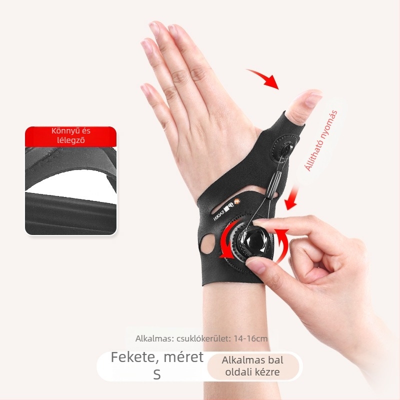 Forgó hüvelykujjas csuklóvédő ínhüvely-támogatással — nylon/spandex anyagú, Velcro-záródású, 10 darabos készlet