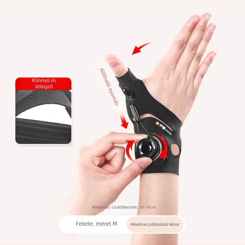 Forgó hüvelykujjas csuklóvédő ínhüvely-támogatással — nylon/spandex anyagú, Velcro-záródású, 10 darabos készlet