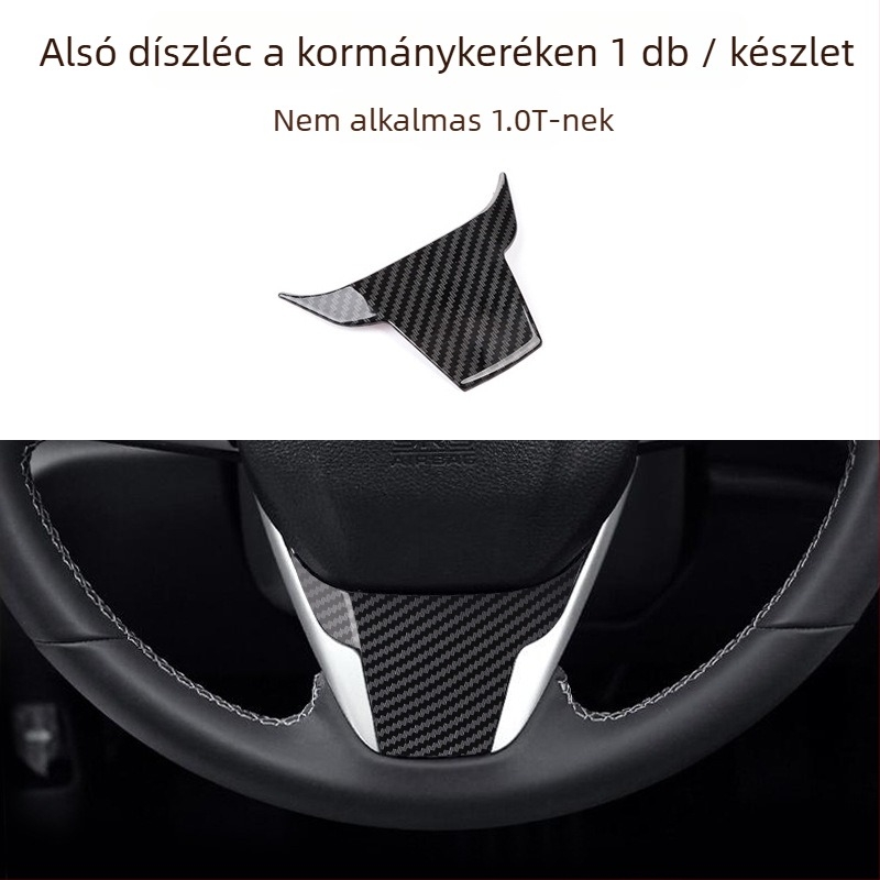 Civic kormánykerék gombjainak dekoratív matricái, szénszálas mintázat, műanyag anyag