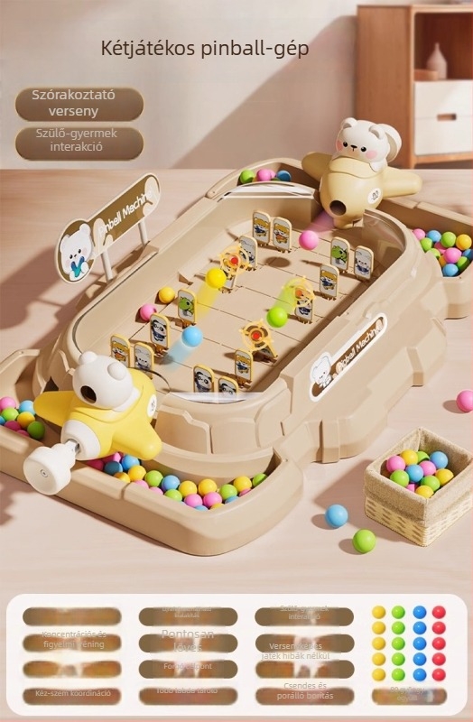 Gyerekeknek szánt pinball játékgép – szintlépés, oktató játék 4–6 éveseknek, műanyagból, Equation Toys márka, Kategória: Játékok/Sakk, 3C tanúsítvány 2024182202052074