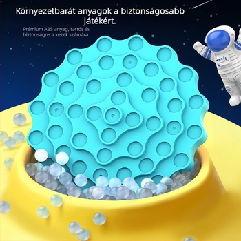 Egyensúlyozó űrhajós asztali játék — Jenga-stílusú puzzle, műanyag, 7–14 éveseknek, kognitív és szenzoros fejlődés
