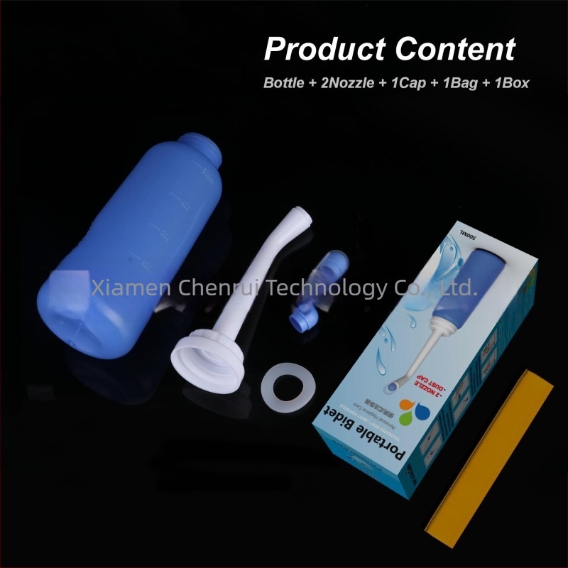 Hordozható bidé, EVA-PP anyag, Chenrui Technology márka, kézi nyomással működő vízellátás, Xiamen, Fujian