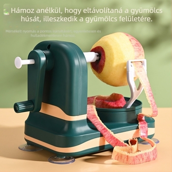 Automata almaszeletelő - kézzel hajtott, többfunkciós, anyag: ABS+PP+rozsdamentes acél, logónyomtatás elérhető, bevezetés 2025