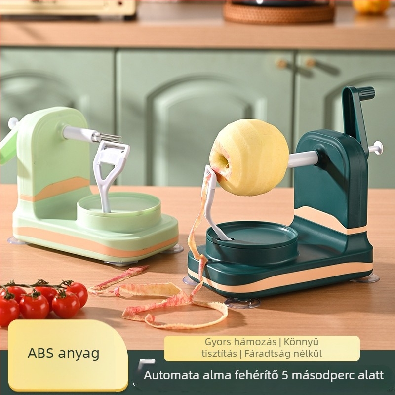 Automata almaszeletelő - kézzel hajtott, többfunkciós, anyag: ABS+PP+rozsdamentes acél, logónyomtatás elérhető, bevezetés 2025