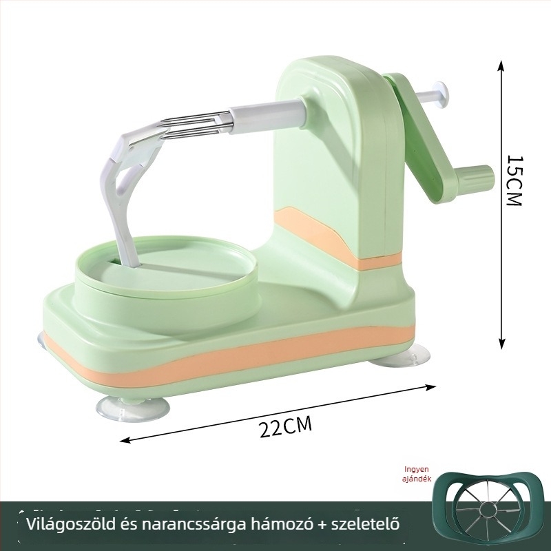 Automata almaszeletelő - kézzel hajtott, többfunkciós, anyag: ABS+PP+rozsdamentes acél, logónyomtatás elérhető, bevezetés 2025