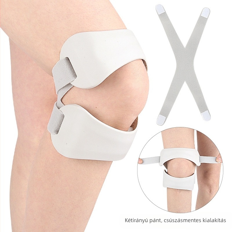 Térdvédő szilikon patelláris pánttal, kétirányú állítással; anyag: poliészter rost; opciók: egy- vagy dupla patella; felnőtteknek; futáshoz, kosárlabdához és tollaslabdához