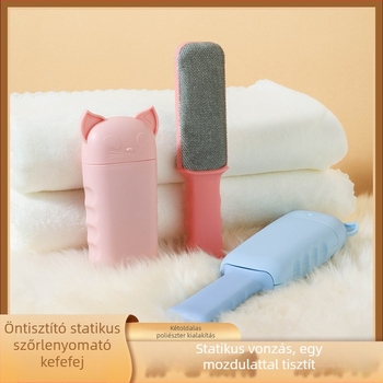 Macska mintájú elektrosztatikus hajkefe ruhákhoz és háziállati szőrre