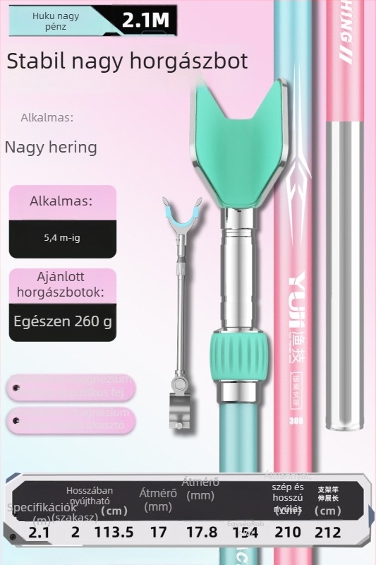 Kültéri hordozható karbon torony típusú horgászbot tartó, többirányú forgással