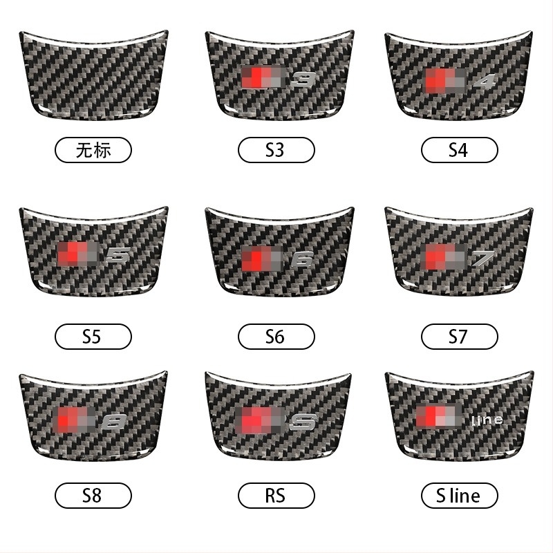 Audi kormány dekoratív matrica A7/A6L/A4L/A3/A1 – szénszálas anyag kristály ragasztóval, Nakakoto Baiyue, testreszabható, logóval, Guangzhou eredet