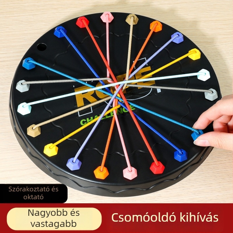 Kötél Kibogó Kihívás — Kétjátékos interaktív oktatási társasjáték, szellemi fejlesztés, műanyag