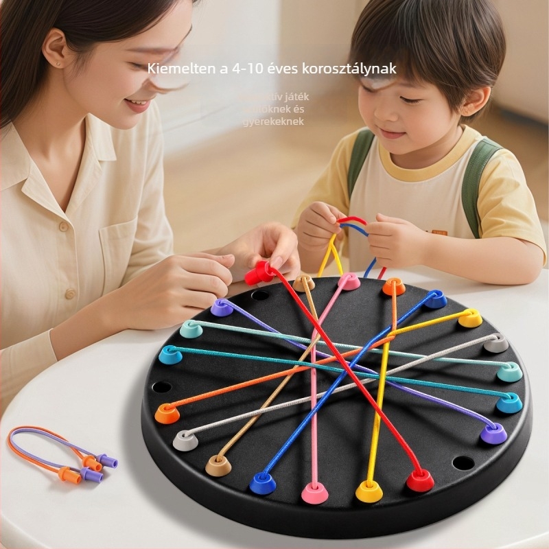 Kötél Kibogó Kihívás — Kétjátékos interaktív oktatási társasjáték, szellemi fejlesztés, műanyag